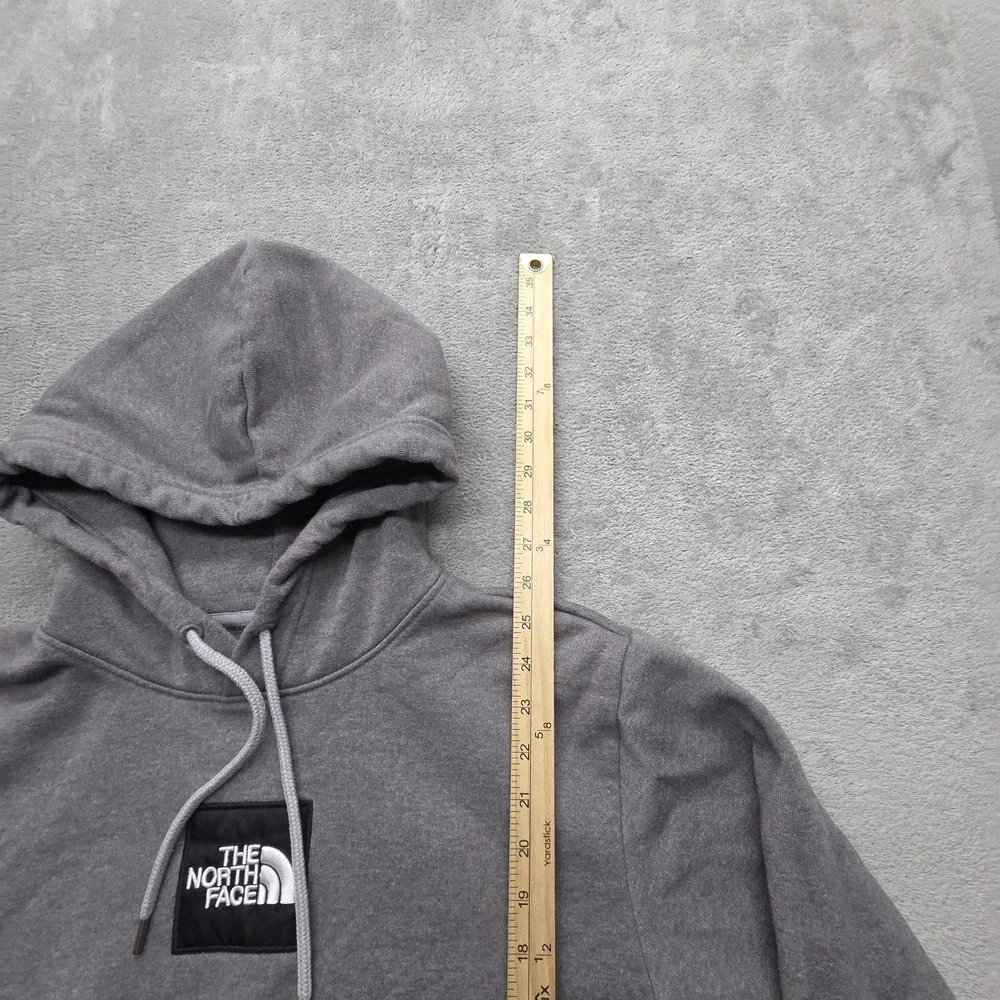 The North Face Hoodie Mens M Gray Pullover Hooded Pockets Heavyweight Fleece